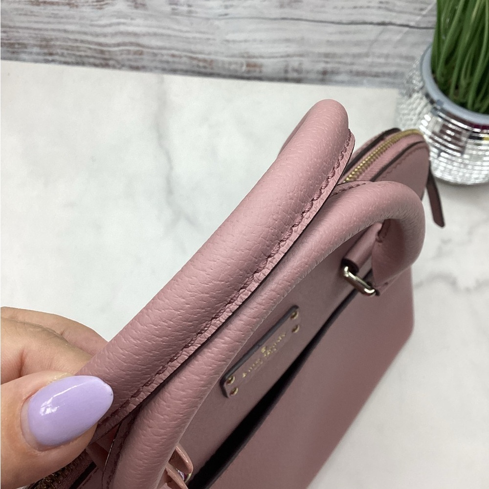 KATE SPADE SATCHEL SUMMER BAG PINK DUSTY PEONY HANDBAG GROVE STREET CARLY PURSE - Picture 9 of 14